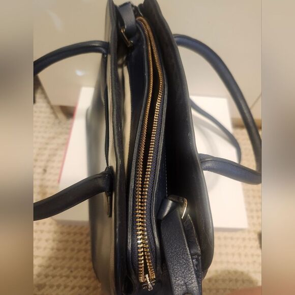 Radley London "Liverpool" Navy Blue  Leather Satchel/Crossbody Bag Ret.$348 - Picture 10 of 15